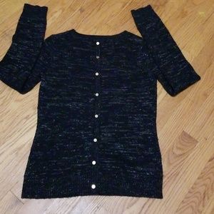 Black and shimmery gold sweater